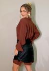 SAIA COURO ( PU) C/ MARTINGALE FEMININA PRETO PERFECT WAY