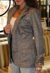 BLAZER FEMININO AZUL C/ MARROM PERFECT WAY
