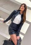 JAQUETA EM COURO SINTETICO  (PU) FEMININA PRETO PERFECT WAY