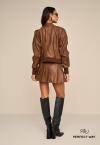 JAQUETA BOMBER  COURO SINTETICO FEMININA cacau PERFECT WAY