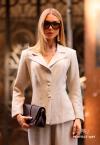 CONJUNTO FEMININO BLAZER ALONGADO + CALÇA WIDE LEG AREIA PERFECT WAY