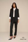 BLAZER RISCA DE GIZ FORRADO FEMININO PRETO PERFECT WAY