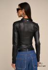 BLUSA  COURO SINTETICO (PU) FEMININA PRETO PERFECT WAY