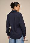 CAMISA  GOLA DUPLA DESTACAVEL FEMININA AZUL MARINHO PERFECT WAY