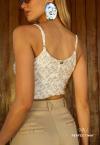CROPPED FEMININO ESTAMPADO off white com cru PERFECT WAY