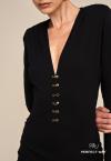 VESTIDO CURTO COM DRAPEADO FRENTE METAL FEMININO PRETO PERFECT WAY