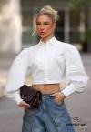 Perfect Way - CAMISA CROPPED OVER OFF WHITE