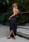 SAIA LONGUETE C/ SOBREPOSIÇÃO FEMININA PRETO PERFECT WAY