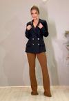 BLAZER C/ GOLA BOTOES DE METAIS FEMININO PRETO PERFECT WAY