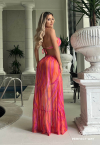SAÍDA DE PRAIA SAIA LONGA ESTAMPADA  LARANJA / PINK PERFECT WAY