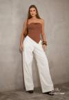CALÇA FEMININA WIDE LEG OFF WHITE PERFECT WAY