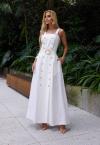 VESTIDO FRENTE TRASNPASSADA C/ CINTO FEMININO OFF WHITE PERFECT WAY
