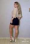 SHORTS SAIA FEMININO AZUL MARINHO PERFECT WAY