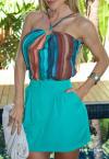 SAIA FEMININA CURTA VERDE TURQUESA PERFECT WAY
