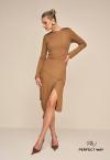 VESTIDO MIDI COM RECORTES FEMININO mascavo PERFECT WAY