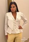 BLAZER PREGAS CAVAS SOBREPOSIÇÃO FIXA LATERAL FEMININO OFF WHITE PERFECT WAY