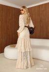 CONJUNTO FEMININO BATA + SAIA LONGA calcario PERFECT WAY
