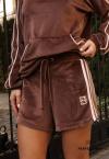 SHORTS  BORD INDUSTRIAL FEMININO CACAU C/ ROSA PERFECT WAY