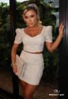 CONJUNTO CROPPED + SAIA CURTA  off white PERFECT WAY