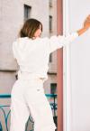 JAQUETA REC DE TIRAS COM ILHOS DET ARGOLAS FEMININA OFF WHITE PERFECT WAY