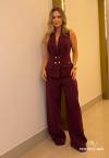 CALÇA ALFAIATARIA DET CORRENTE METAL C/ PINGENTE  FEMININA burgundy PERFECT WAY