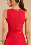 CONJUNTO FEMININO VESTIDO C/ SAIA MAXI MIDI  VERMELHO PERFECT WAY