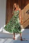 VESTIDO MAXI MIDI FEMININO ESTAMPADO VERDE PERFECT WAY
