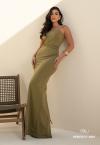 VESTIDO FEMININO LONGO VERDE OLIVA PERFECT WAY