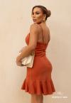 VESTIDO FEMININO COM DETALHES TERRACOTA PERFECT WAY