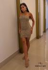 VESTIDO CURTO DE TRICOT COM BORD MANUAL FEMININO FENDI PERFECT WAY