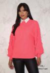 BLUSA TRICOT oversized  rosa neon PERFECT WAY