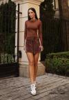 SHORTS  BORD INDUSTRIAL FEMININO CACAU C/ ROSA PERFECT WAY