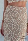 SAIA MIDI FEMININA COM FRANJA NUDE COM CRU PERFECT WAY