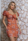 VESTIDO JUSTO + CINTO	 LARANJA QUEIMADO PERFECT WAY