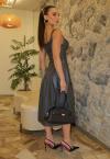 VESTIDO MIDI DE COURO PU C/ BOJO FEMININO CHUMBO PERFECT WAY
