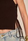 CROPPED TRICÔ ABERTO NAS LATERAIS FEMININO CACAU PERFECT WAY