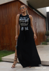 VESTIDO LONGO REGATA  PRETO PERFECT WAY