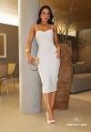 VESTIDO FEMININO MIDI OFF WHITE PERFECT WAY