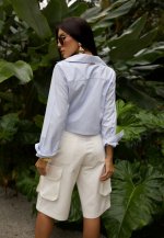 BERMUDA SARUEL C/ BOLSOS UTILITARIOS OFF WHITE PERFECT WAY