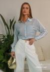 CAMISA CROPPED OVER  FEMININA AZUL CLARO PERFECT WAY