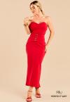 VESTIDO MAXI MIDI  VERMELHO PERFECT WAY