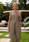 CONJUNTO COLETE ALONGADO ALFAIATARIA C/ ABOTOAMENTO FEMININO verde militar PERFECT WAY