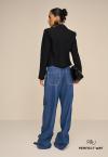 CALÇA WIDE LEG JEANS PUIDOS FEMININA azul jeans PERFECT WAY