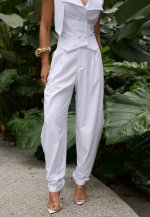 CALÇA C/ COS INTERMEDIARIO FEMININA BRANCO PERFECT WAY