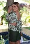 BLUSA ESTAMPADA FEMININA VERDE PERFECT WAY