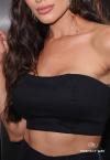 TOP FEMININO SEM ALÇA PRETO PERFECT WAY