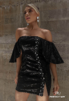 VESTIDO PAETÊ PRETO PERFECT WAY