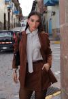 BLAZER ABERTURA COSTAS FEMININO MARROM CAFÉ PERFECT WAY
