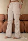 CALÇA CARGO FEMININA BEGE PERFECT WAY