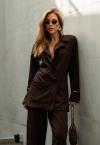 BLAZER  C/ BORD INDUSTRIAL FEMININO MARROM CAFÉ PERFECT WAY
